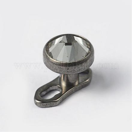 Flat Round G23 Titanium Steel Dermal Anchor AJEW-I032-01-1