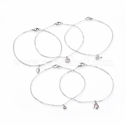 Bracelets de cheville en chaînes de câble en laiton soudé AJEW-AN00274-1