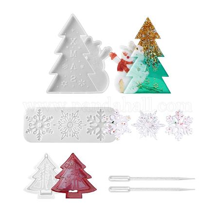 Moldes de silicona de exhibición diy de tema navideño DIY-LS0001-09-1