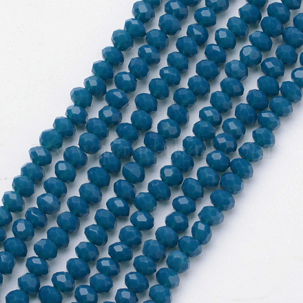 Faceted Solid Color Glass Rondelle Bead Strands GLAA-Q044-3mm-17-1
