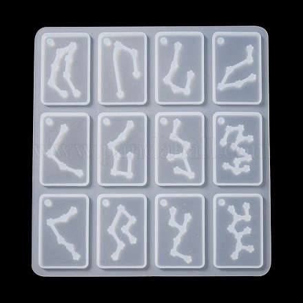 Douze constellations pendentifs rectangle moules en silicone DIY-YW0006-67-1