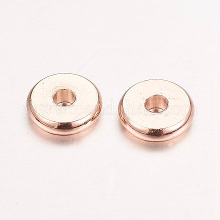 Perline distanziali in vero ottone placcato oro rosa X-KK-E702-27RG-NF-1