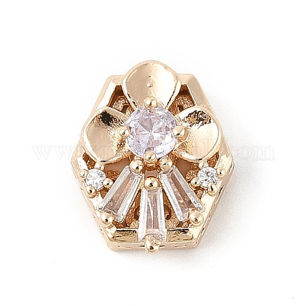 Латунные микро проложить кубического циркония бусы KK-K297-28G-01-1