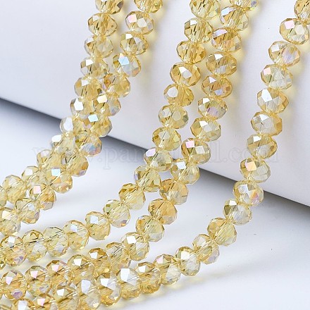 Chapelets de perles en verre électroplaqué EGLA-A034-T8mm-B18-1