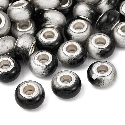 Двухцветные непрозрачные европейские бусины-рондель из смолы RESI-Z046-02H-1