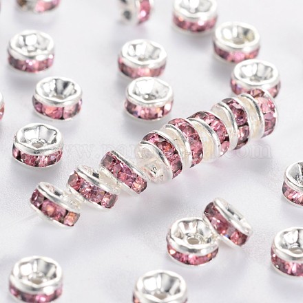 Brass Grade A Rhinestone Spacer Beads RSB039NF-07-1