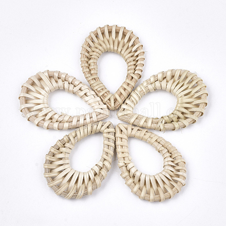 Handmade Reed Cane/Rattan Woven Linking Rings WOVE-T006-047B-1