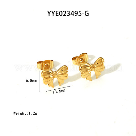 Элегантные серьги-гвоздики из нержавеющей стали 304 в форме банта CR5364-1-1