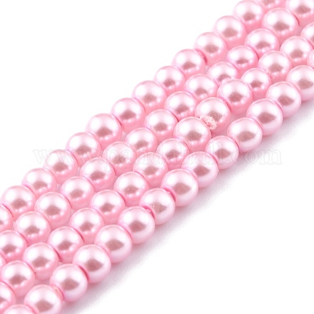 Chapelets de perles en verre nacré HY-XCP0001-04-1