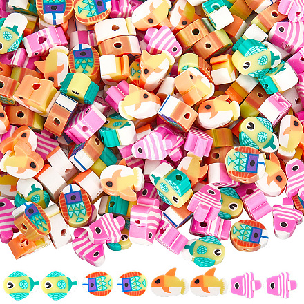 5 прядь бусины из полимерной глины ручной работы CLAY-SC0002-22-1