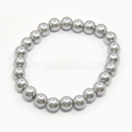 Bracciali di perle di vetro elastico BJEW-D068-4mm-13-1