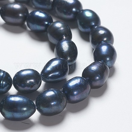 Rice Dyed Natural Cultured Freshwater Pearl Beads Strands PEAR-R012-22-1