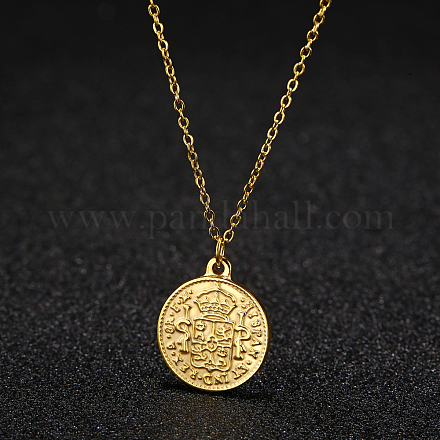 Стильные плоские круглые монеты из нержавеющей стали 304 для ежедневного ношения. JJ2205-2-1