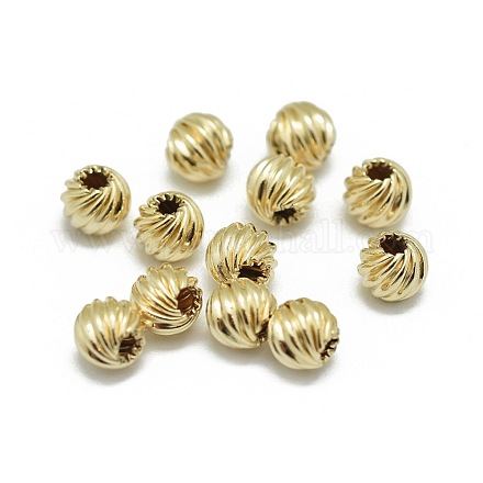 Perles ondulées fourrées d'or jaune KK-L183-034C-1