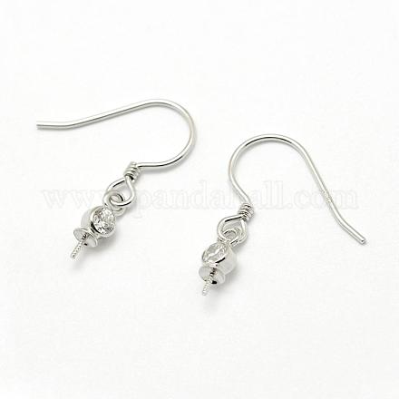Crochets d'oreilles en argent sterling avec zircon cubique STER-P029-04-1