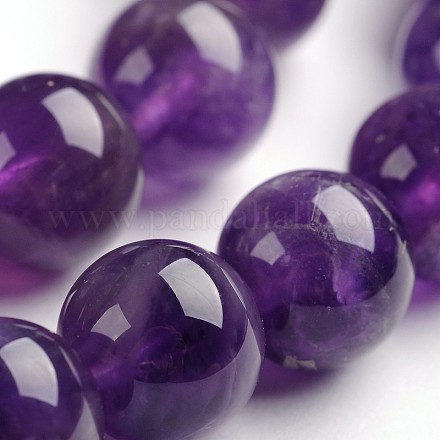 Amatista natural de hebras de abalorios de piedras preciosas redondas G-J333-01-12mm-1