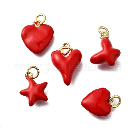 Латунные подвески из красной эмали KK-Z102-23G-1
