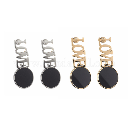 (vendita in fabbrica di feste di gioielli)304 orecchini a bottone pendenti in acciaio inossidabile EJEW-G261-05-1