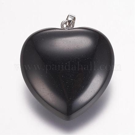 Натуральный черный драгоценный камень подвески G-E338-10B-1