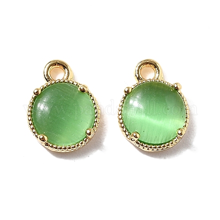 Плоские круглые латунные подвески KK-D024-03A-G-1