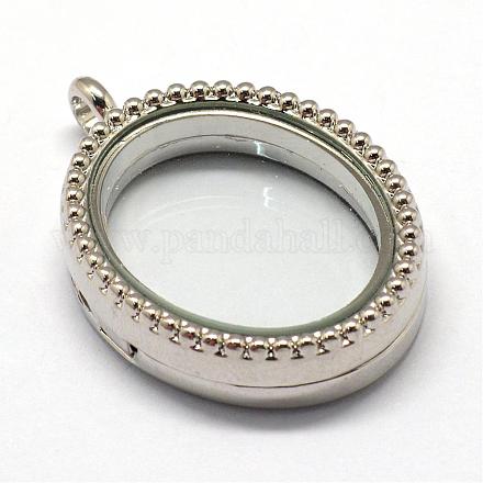 Vidrio ovalada colgantes de aleación magnética medallón PALLOY-S046-04P-1