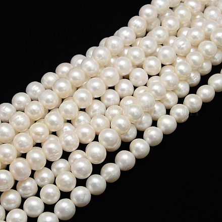 Hebras de perlas de agua dulce cultivadas naturales de grado aaa PEAR-L001-G-13-1