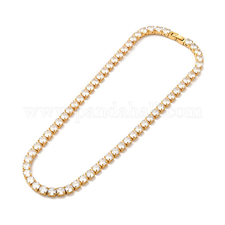 Clear Cubic Zirconia Tennis Necklace NJEW-E038-10B-G-1