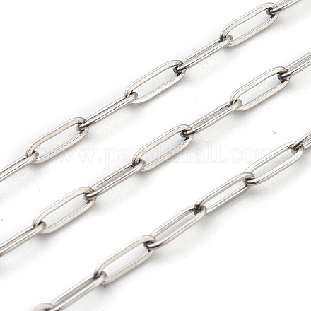 304 Stainless Steel Paperclip Chains STAS-H111-04P-B-1