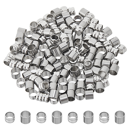 160 шт. 2 стиля 201 и 304 европейские бусины из нержавеющей стали FIND-HS0001-22-1