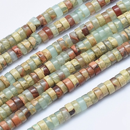 Chapelets de perles en jaspe aqua terra naturel G-E444-17-4mm-1