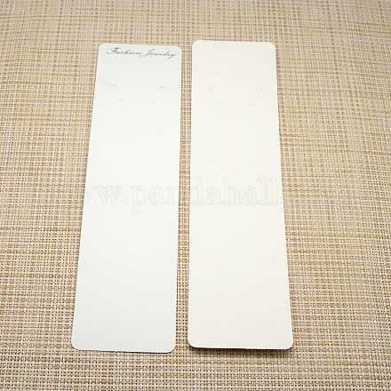 大きな厚紙紙のネックレスのディスプレイカード  長方形  ホワイト  210x55x0.5mm NDIS-M001-01-1