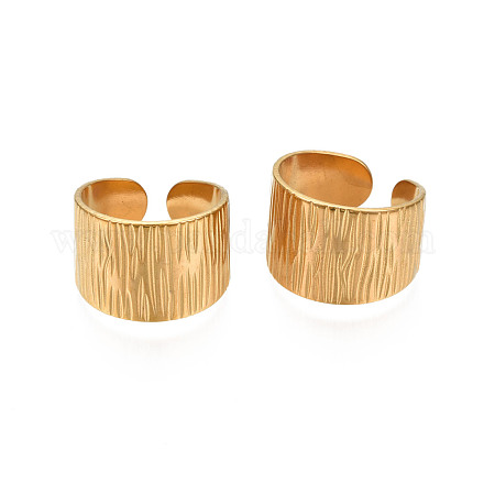 Ионное покрытие (ip) 304 текстура из нержавеющей стали открытое манжетное кольцо RJEW-S405-258G-1