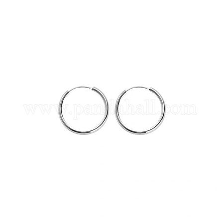 990 Sterling Silver Hoop Earrings EJEW-BB47040-A-1
