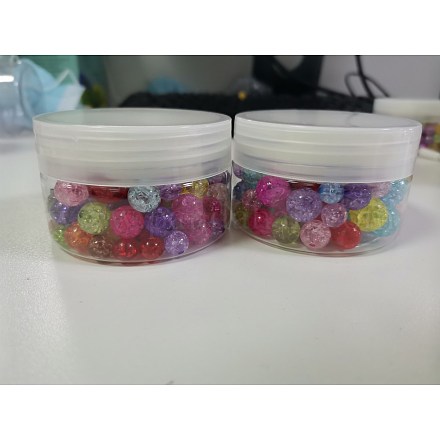 Perles en acrylique transparentes craquelées CACR-NB0001-01-1