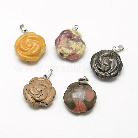 Natural & Synthetic Gemstone Pendants G-T010-12-1