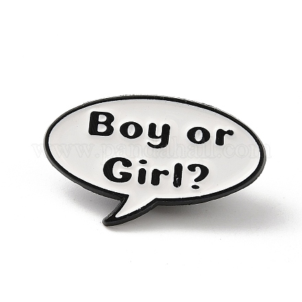Word Boy or Girl Creative Speech Bubble Enamel Pins JEWB-P030-G01-1
