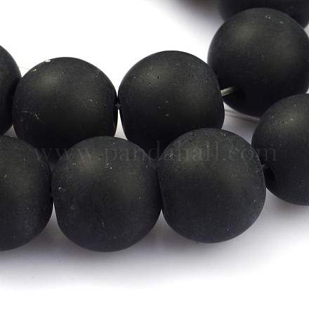 Frosted Glass Round Bead Strands GLAA-J064-12mm-02-1
