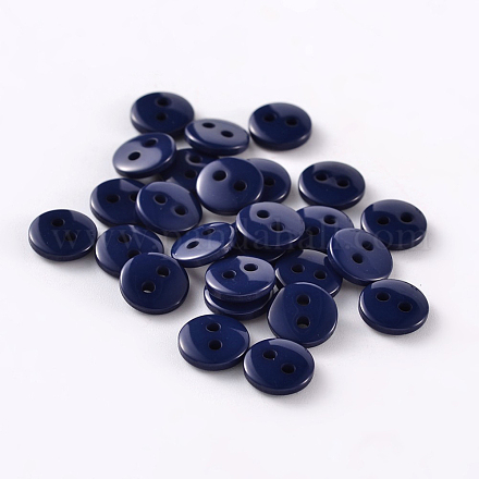 2-Hole Flat Round Resin Sewing Buttons for Costume Design BUTT-E119-20L-11-1