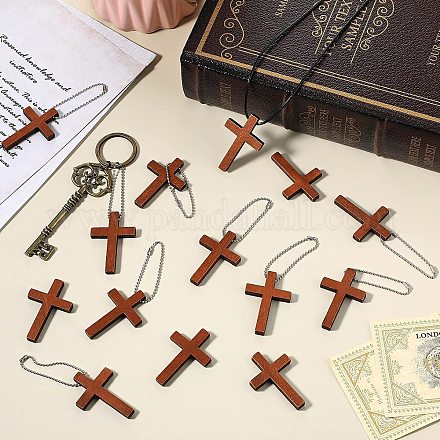 Décoration pendentif croix en bois WG90708-01-1