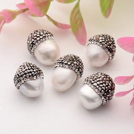 Perlas naturales abalorios de agua dulce cultivadas PEAR-H026-10-1