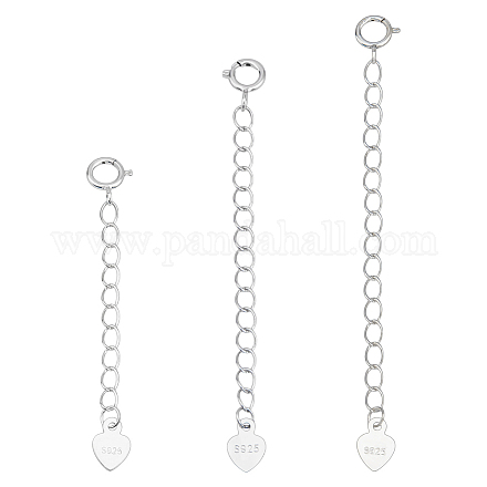 3 шт. 3 стиля удлинитель цепи из стерлингового серебра FIND-ME0002-35-1