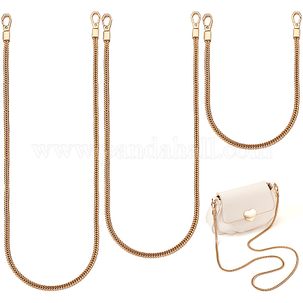 Beadthoven 3pcs 3 estilos correas de bolsa de cadena de serpiente plana de hierro FIND-BT0001-26-1