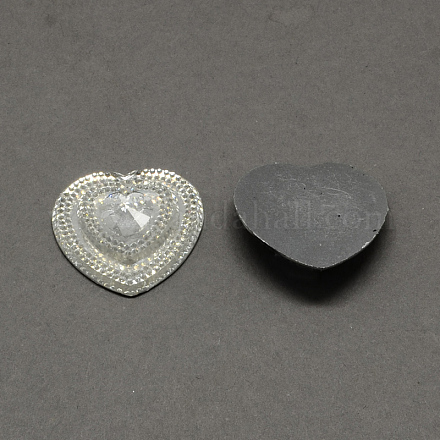 Heart Resin Cabochons CRES-R128A-129-1