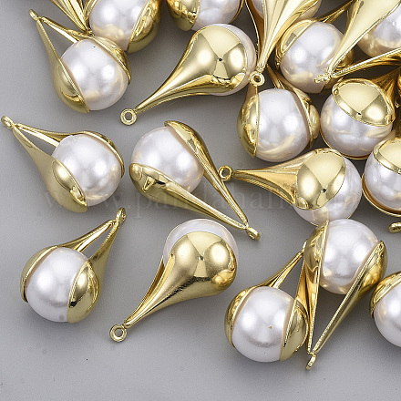 Colgantes de perlas de imitación de plástico abs X-PALLOY-N150-21-1