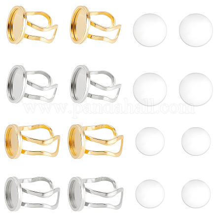 Dicosmetic diy plano redondo en blanco domo kit de fabricación de anillo de manguito DIY-DC0001-65-1