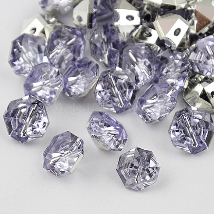 2-Hoyo botones de octágono de acrílico Diamante de imitación de Taiwán BUTT-F016-11.5mm-20-1