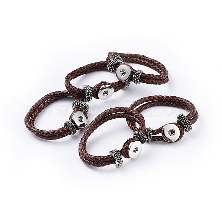 Création de bracelet avec pression en cuir X-AJEW-R022-10-1