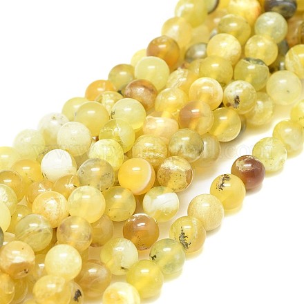 Chapelets de perles en opale jaune naturelle G-F674-07AB-8mm-1
