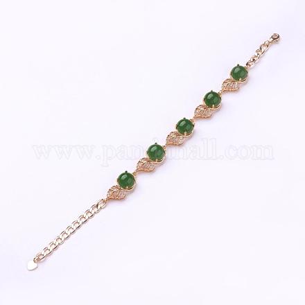 Bracelets en laiton naturel de jade BJEW-G566-02G-1