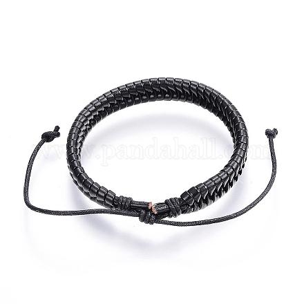Adjustable PU Leather Cord Bracelets BJEW-P099-03B-1